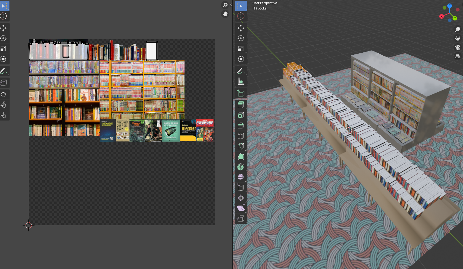 BOOK STORE SHELVES (LOW-POLY)  preview image 1